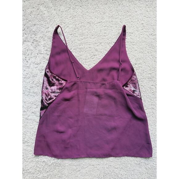 J Brand V-Neck Red Velvet Camisole Tank Top Small Wine Witchy Vamp Romantic Goth - Picture 4 of 7